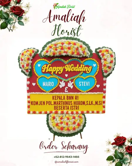 Papan Bunga Pernikahan Way Liwok
